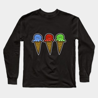 3 Ice Cream Cones Long Sleeve T-Shirt